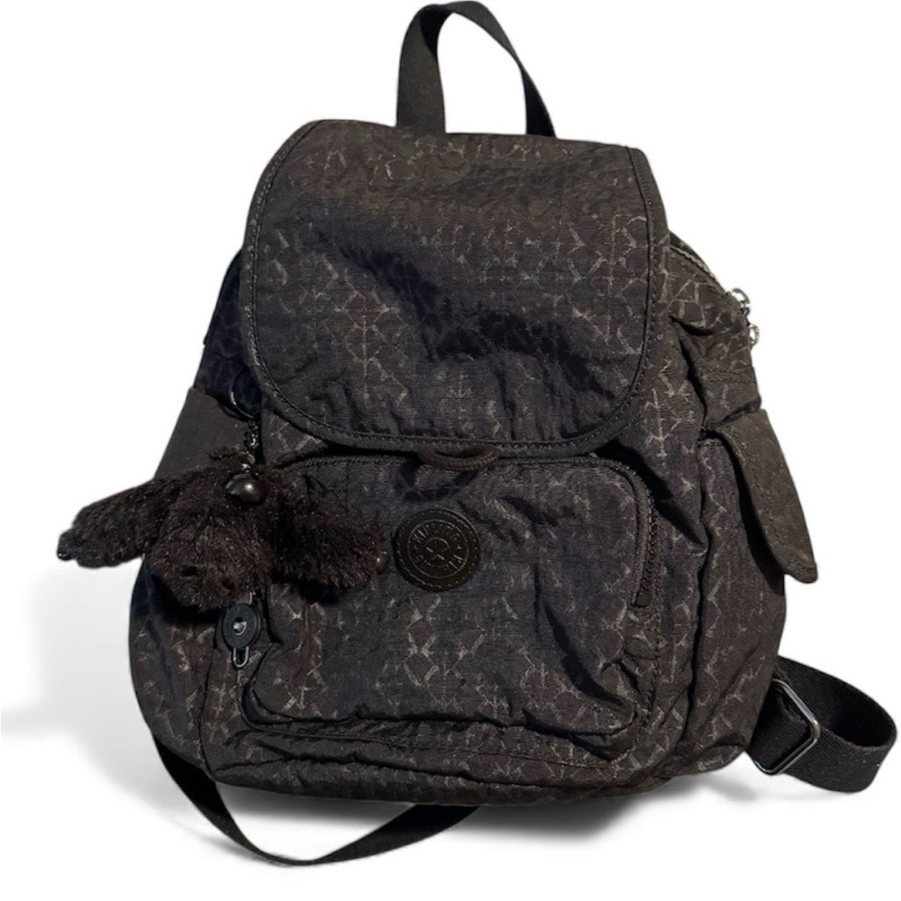 Kipling City Mini Backpack Pattern Black with Mon… - image 1